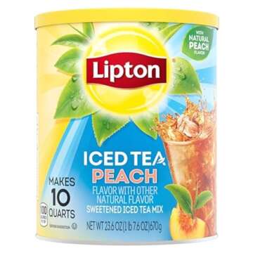 Lipton Diet Iced Tea Mix, Peach, Makes 10 Quarts (Pack of 6)