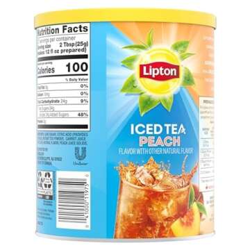 Lipton Diet Iced Tea Mix, Peach, Makes 10 Quarts (Pack of 6)
