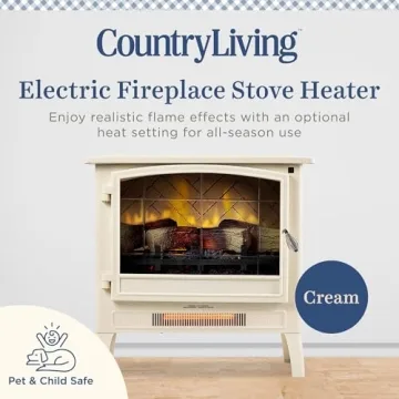 Cozy Country Living Electric Fireplace with Remote Control