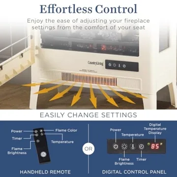 Cozy Country Living Electric Fireplace with Remote Control