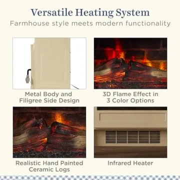 Cozy Country Living Electric Fireplace with Remote Control