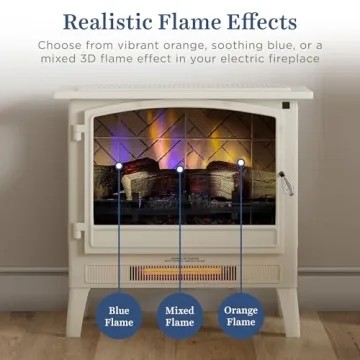 Cozy Country Living Electric Fireplace with Remote Control