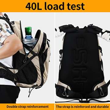 SHENHU Hiking Backpack 40L Waterproof Daypack Outdoor Sport Trekking,Camping Backpack for Men Women Beige
