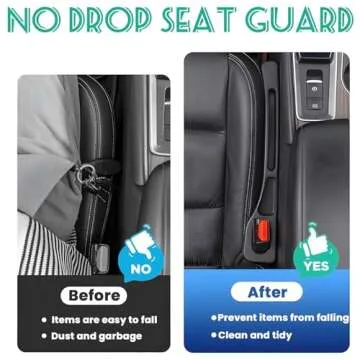 2PCS No Drop Seat Guard - Universal Car Seat Gap Filler Organizer with Storage