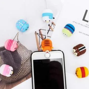 Axanbox 3D Cartoon Animal Cute Cable Protector Charger Cord Protector Charger Protector Charger Cord Saver for iPhone Charger for iPad (11PCS)