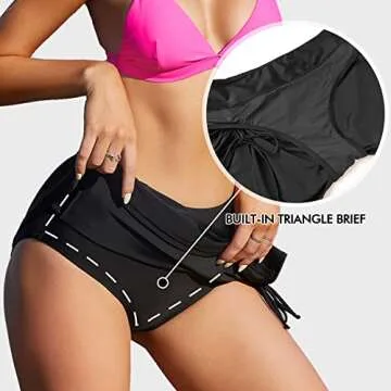 ALove High Waisted Swim Skirt Women Comfortable Swimwear