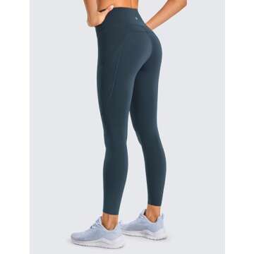 CRZ YOGA Women's Naked Feeling Workout Leggings 25 Inches - High Waisted Yoga Pants with Side Pocket...