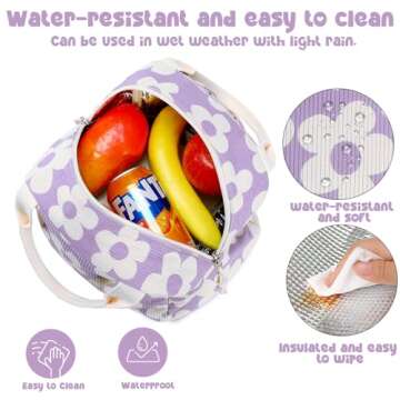 Bluboon Corduroy Insulated Lunch Bag for Work or Travel