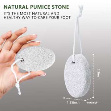 Natural Foot Pumice Stone for Feet, Borogo 2-Pack Lava Pedicure Tools Hard Skin Callus Remover for Feet and Hands - White&Red