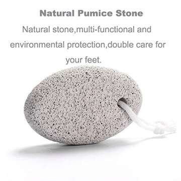 Natural Foot Pumice Stone for Feet, Borogo 2-Pack Lava Pedicure Tools Hard Skin Callus Remover for Feet and Hands - White&Red