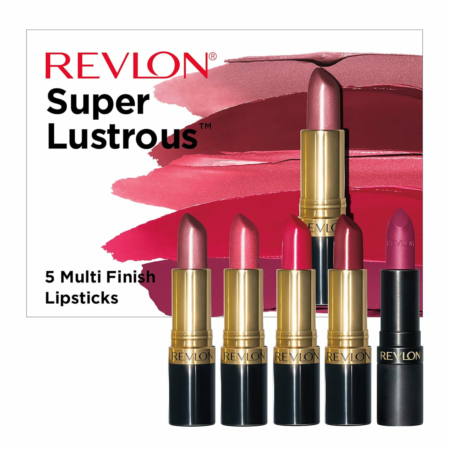 REVLON 5 Piece Lipstick Set - Multi-Finish Variety