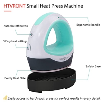 HTVRONT Mini Heat Press for Crafting and Personalizing