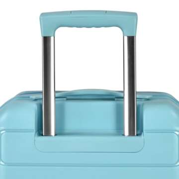 Traveler's Choice Pagosa Indestructible Hardshell Expandable Spinner Luggage, Baby Blue, Check-in Only