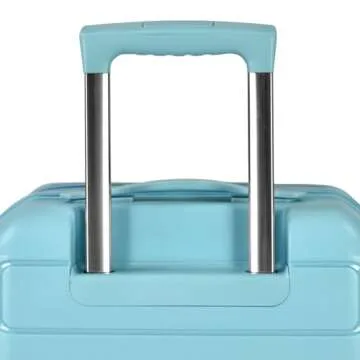 Traveler's Choice Pagosa Indestructible Hardshell Expandable Spinner Luggage, Baby Blue, Check-in Only