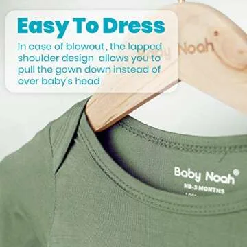 Baby Noah Newborn Knotted Gown for Boy Girls, Newborn Coming Home From Hospital Outfit, Baby Tie Gown Nightgown