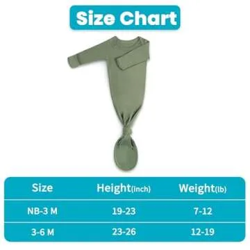 Baby Noah Newborn Knotted Gown for Boy Girls, Newborn Coming Home From Hospital Outfit, Baby Tie Gown Nightgown