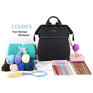 Large Leudes Knitting Bag Backpack for Yarn Projects