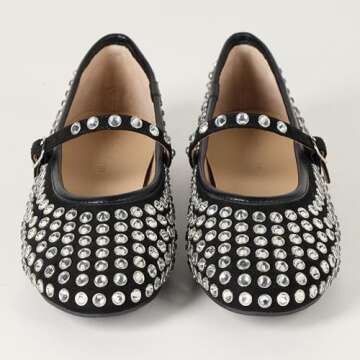 The Drop Women's Katy Mary Jane Flat Black Microsuede, 7.5