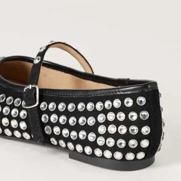 The Drop Women's Katy Mary Jane Flat Black Microsuede, 7.5