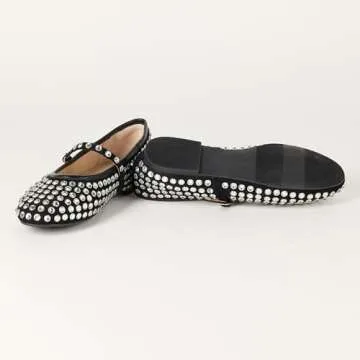The Drop Women's Katy Mary Jane Flat Black Microsuede, 7.5