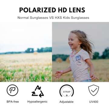 HXS Polarized Toddler Sunglasses for 2-4 Year Olds