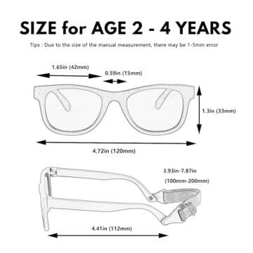 HXS Polarized Toddler Sunglasses for 2-4 Year Olds