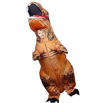 Lulu Home 5.9FT H Inflatable Dinosaur T-Rex Costume for Kids, Halloween Blow Up Fancy Dress Costume ...
