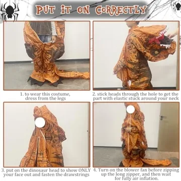 Lulu Home Inflatable Dinosaur Costume for Kids - Perfect for Parties