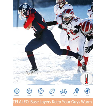 Warm TELALEO Long Sleeve Compression Shirt for Kids