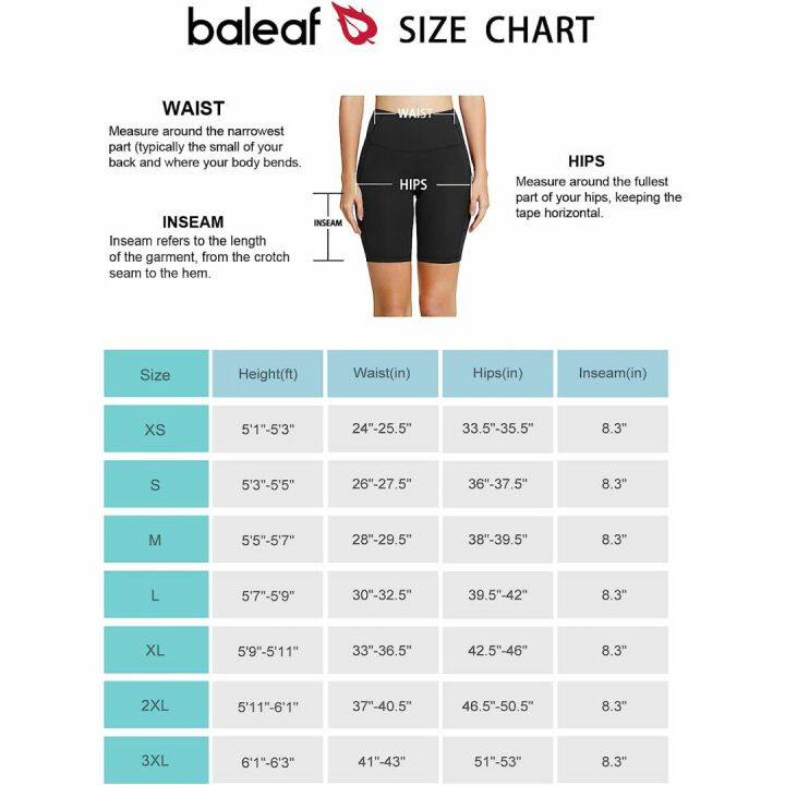 BALEAF High Waist Biker Shorts for Summer Activities