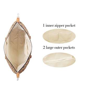 MONOBLANKS Large Leopard Weekender Overnight Bag With Shoulder Strap Travel Tote Duffel Bag (Leopard)