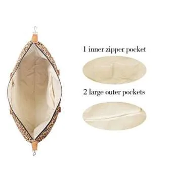 MONOBLANKS Large Leopard Weekender Overnight Bag With Shoulder Strap Travel Tote Duffel Bag (Leopard)