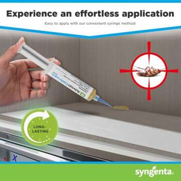 Advion Cockroach Gel Bait, 4 Tubes x 30-Grams, 4 Plungers and 4 Tips, German Roach Insect Pest Control, Indoor and Outdoor Use, Roach Killer Gel for American, German and Other Major Cockroach Species