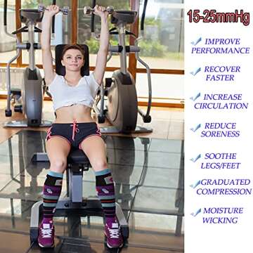 4 Pairs Compression Socks for Nurses Women Medical Compression Sock for Pregnancy, Running, Travel (...