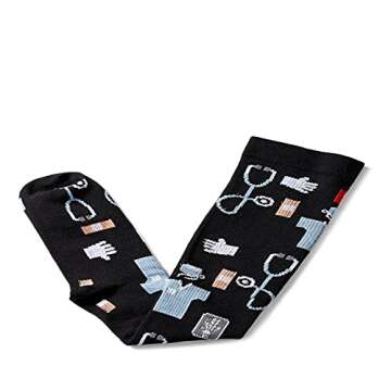 4 Pairs Compression Socks for Nurses Women Medical Compression Sock for Pregnancy, Running, Travel (Black, L-XL,15-20 mmHg)