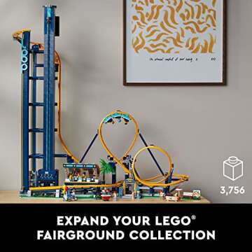 LEGO Icons Loop Coaster Set 10303, Model Building Kit for Adults, Amusement Park Funfair Track with ...