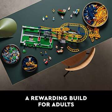 LEGO Icons Loop Coaster Set 10303, Model Building Kit for Adults, Amusement Park Funfair Track with Passenger Train, Great Gift Idea