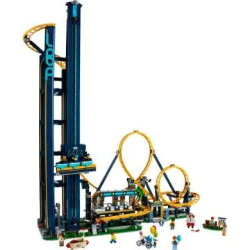 LEGO Icons Loop Coaster Set 10303, Model Building Kit for Adults, Amusement Park Funfair Track with Passenger Train, Great Gift Idea