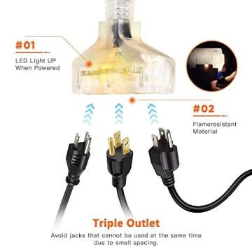 Giraffe Tools DE14 50 ft Retractable Extension Cord Reel