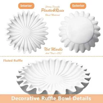 Ardicema Exquisite Ruffle Decorative Bowl - Perfect for fruit bowl,coffe table decor,entry way table home decor,organic modern decor-Ideal decorative bowls for home decor