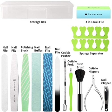 SOFYE Nail Files Set 15-Piece Professional Manicure Kit