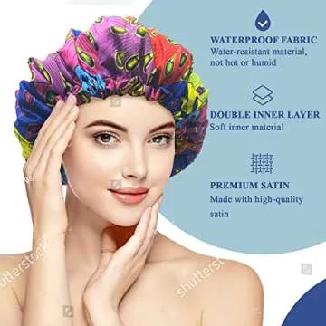 JUPA Place Satin Ankara Bonnet for Women – African Print Silk Hair Cap for Sleep, Braids, Curly Hair – Designer Head Bonette Scarf Cover Wrap for Girls (Kente)