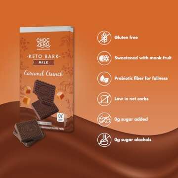 ChocZero Caramel Crunch Keto Bark, Low Carb & Sugar-Free