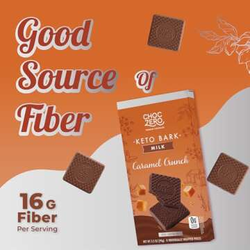 ChocZero Caramel Crunch Keto Bark, Low Carb & Sugar-Free
