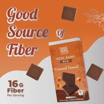 ChocZero Caramel Crunch Keto Bark, Low Carb & Sugar-Free