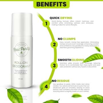 Real Purity Roll-On Natural Deodorant - Organic & Effective Solutions