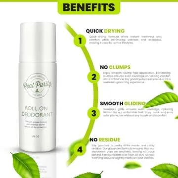 Real Purity Roll-On Natural Deodorant - Organic & Effective Solutions