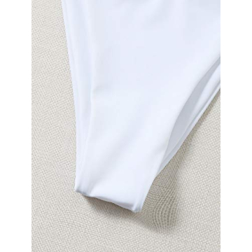 MakeMeChic Chain Linked Triangle Bikini in White