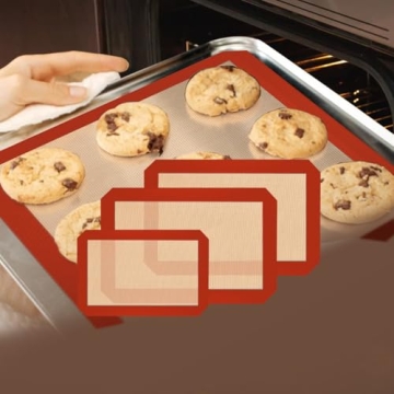 Silicone Baking Mat, 3 Pack Reusable Baking Mat, Non-Stick, Food Safe Silicone Mats for Baking, Oven...