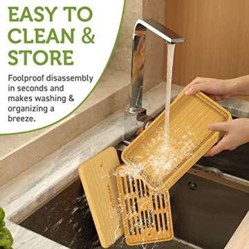 Bamboo Tofu Press, Built in Tofu Strainer and Drip Tray with Cheesecloth- Easily Remove Water from Tofu, Tofu Drainer and Squeezer, Fit for Tofu Size 16oz, Great Gift for Tofu Lover